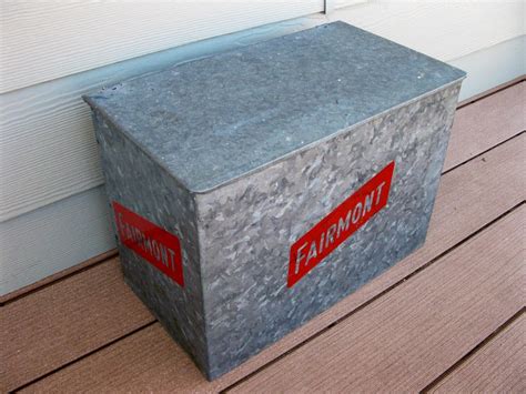 galvanized metal milk box|old fashioned porch milk box.